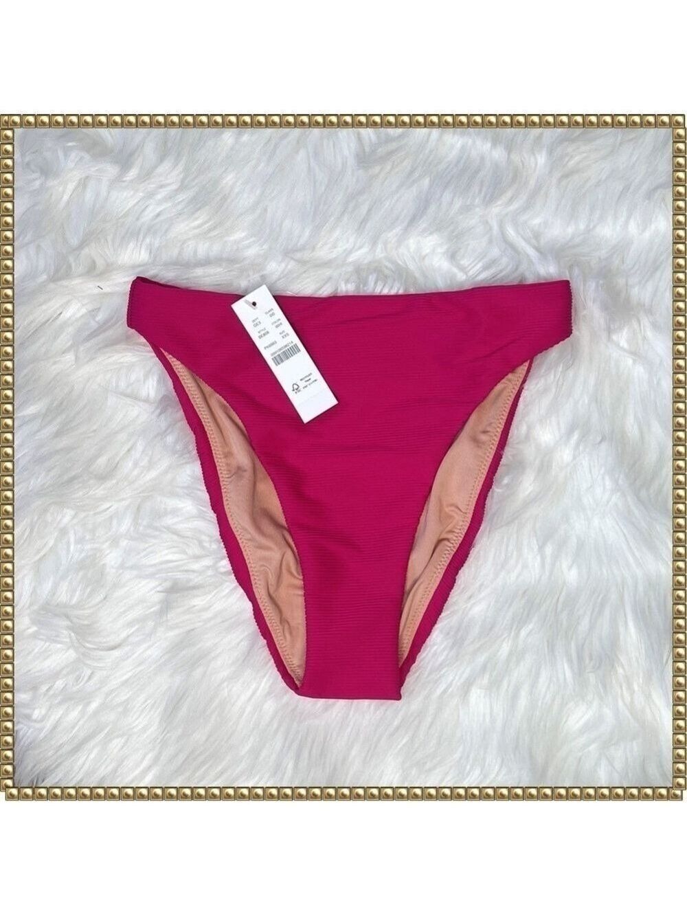 J. Crew Hot Pink Ribbed Bikini Bottom XXS NWT
